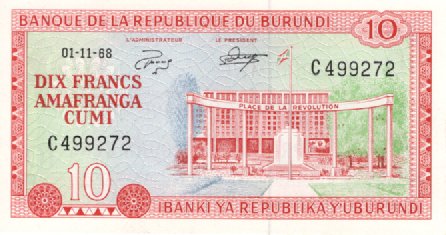 2 different banknotes 10 & 20  Francs 2007 BURUNDI UNCIRCULATED BANKNOTES 