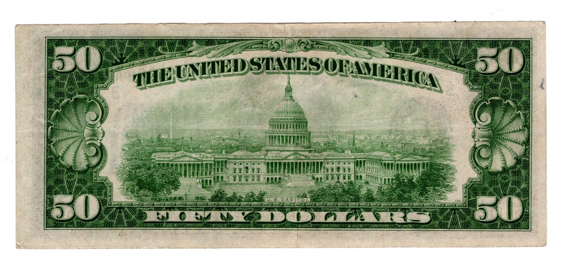 Federal Reserve Note: Small Size, $50.00